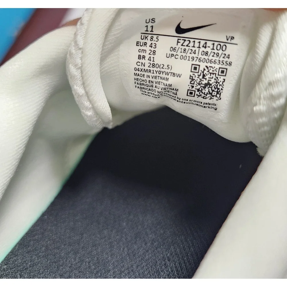 Sz 11 WMNS (M 9.5)‎ NIKE Flex Experience RN 12 PRM White Silver FZ2114-100 NoLid